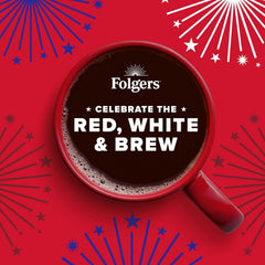 Folgers Classic Roast Medium Roast Ground Coffee, Limited-Edition Canisters for America’s 250th Anniversary, 9.6 Oz. (Case of 6)