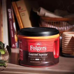 Folgers Gourmet Supreme Ground Coffee, Medium-Dark Roast, 22.6 Oz. Canister (Pack of 6)