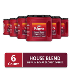 Folgers House Blend Ground Coffee, Medium Roast, 25.9 ounce Canister (Pack of 6)