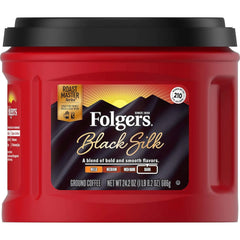 Folgers Black Silk Dark Roast Ground Coffee, 24.2 Ounces | 1 Canister