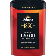 Folgers 1850 Black Gold Dark Roast Ground Coffee, 12 Ounce (Pack of 6)