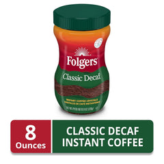 Folgers Classic Decaf Instant Coffee, 8 Ounce