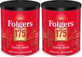 Folgers Classic Medium Roast Ground Coffee, 10.3 Oz 175th Anniversary Limited Edition Metal Can (Pack of 2)