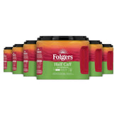 Folgers Half Caff Medium Roast Coffee, 22.6 Oz. Canisters (Case of 6)