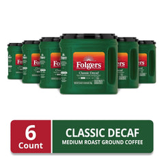 Folgers Classic Decaf Ground Coffee, Medium Roast, 25.9-ounce Canister (Pack of 6)