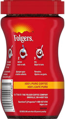 Folgers 20083 Classic Roast Instant Coffee Crystals, 3 Ounces, 100% Pure Coffee, Medium Roast, Easy-open Flip Top Lid, Portable Plastic Jar, Pack of 12
