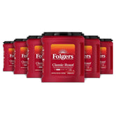 Folgers Classic Roast Ground Coffee, Medium Roast, 33.7 Oz. Canister (Pack of 6)