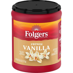 Folgers French Vanilla Flavored Ground Coffee, 9.6 Ounce