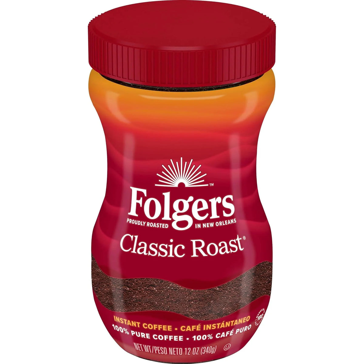 Folgers Classic Roast Instant Coffee Crystals, 12 Ounces (Pack of 1)