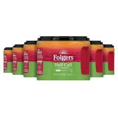 Folgers Half Caff Medium Roast Coffee, 22.6 Oz. Canisters (Case of 6)