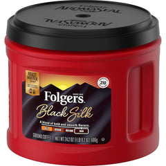 Folgers Black Silk Dark Roast Ground Coffee, 24.2 Ounces | 1 Canister
