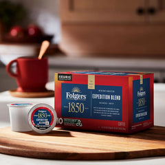 Folgers 1850 Expedition Blend Medium Roast Coffee, 60 Keurig K-Cup Pods (Pack of 2)