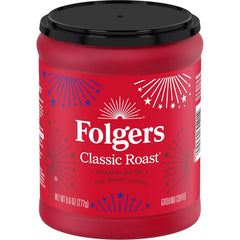 Folgers Classic Roast Medium Roast Ground Coffee, Limited-Edition Canister for America’s 250th Anniversary, 9.6 Oz.